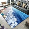 HNHDDZ Tappeto 3D Blu Vista sul Mare Stella Marina Conchiglie Camera da Letto Un Soggiorno Decorazione della Stanza Pavimento Indoor Area Tappeto Antiscivolo Lavabile (Stile 1,80x120 cm)