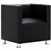 vidaXL Poltrona a Cubo in Similpelle Nera Poltroncina Sedia con Braccioli