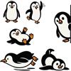 wall4stickers Adesivi a forma di pinguino, adorabili decalcomanie impermeabili in vinile in pose giocose per laptop, bottiglie d'acqua, diari e altro, confezione da 6