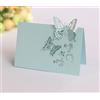 SYSUII Segnaposto con nome 50 pezzi con taglio laser 3D a forma di farfalle, segnaposto con nome in bianco per matrimonio, comunione, presentazioni, decorazione da tavolo fai-da-te - blu chiaro