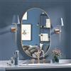 CASSILANDO Specchio ovale, 50 x 75 cm, specchio ovale da bagno, da appendere verticalmente a parete, specchio dorato per soggiorno, bagno, camera da letto, ingresso, oro