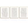 Dazzlewall Stampe da Parete Astratte Minimaliste Beige, Poster su Tela di Fiori Botanici, Decorazione Floreale da Parete per Camera da Letto Soggiorno 30x40 cm Senza Cornice, Set di 3