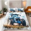 Generico Copripiumino Singolo 150x200 cm Motivo Acquerello Fattoria‌ Trattore 3D Set di Biancheria da Letto Con Microfibra Comfort Morbida 3-Pezzi con 2 Federe 50x75 con Cerniera e Fascette Angolari