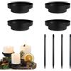 JINGTOPS 4pcs Centrotavola Natalizio Porta Candele Nero,Doppia Funzione Candeliere Per Corona Avvento O è Porta Candele Da Tavolo,Centrotavola Natalizio Elegante Candele Natalizie Decorative Portacandele