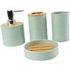 YWJLQH Set di 4 Decorazioni per Il Bagno, tra Cui Portasapone, Bicchiere per Collutorio E Portaspazzolino, Verde