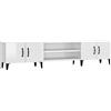 vidaXL Mobile Porta TV Bianco Lucido 180x31,5x40 cm Legno Multistrato, mobiletto, mobiletto HiFi, Mobile per dispositivi multimediali, Supporto TV