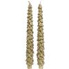Christmas Decoration Selezione Varzi set 2 candele albero natale oro glitter 26 cm