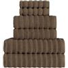 BERIBO Cloud - Set di 6 asciugamani turchi, 100% cotone, 620 g/m² (marrone tartufo)