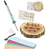 SPOODOR Kit di lettere per bruciare il legno, 26 pezzi, timbri in ferro per legno, pelle, cappelli, barbecue, pane, con ferro elettrico da 80 W (1,2 cm, 10 numeri colorati)