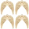 Beebeecraft 1 Scatola 20 pezzi Ciondoli Ali D'Angelo In Vera Lega Placcata Oro 18k Tibetana in Metallo a Forma di Piuma con Ali Pendenti per La Creazione di Gioielli Ciondoli Collane Bracciali Fai da