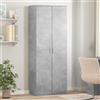 Keyroto Armadio Portascope Salvaspazio Multiuso in Legno Multistrato, 2 Ante, Grigio Cemento 70x35x180 cm