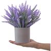Morbuy Lavanda Fiori Artificiali in Vaso, Piante Artificiali da Interno con Vasetto, Piantine Finte Fiori Viola Romantico per Scrivania, Ufficio, Soggiorno e Decorazione Casa (Lavanda)