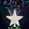 Bakaji Puntale a Forma di Stella Luminoso con Gioco Luci Multicolor a Riflesso su Soffitto Altezza 25cm Decorazione Punta Albero di Natale Decorazioni Natalizie con Glitter (Bianco)