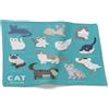 CEVAN Lino Sottopiatti Moderni Tovaglietta Cotone per Colazione Gatto dei Cartoni Animati Set di 2, Americana Bambina Tovagliette Tessuto Non 32x42cm