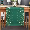 Brylleii Runner Tavola Natalizio Moderno 33 x 140 cm Verde Runner da Tavolo Oro Pois Dorati Moderno Lavabile Invernale Decorazione da Centro Tavolo Centrini per Matrimonio Festa Vacanza Natale