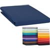 Moon Topper lenzuolo con angoli elasticizzati Line Green 160 G/M² 100% cotone 90 X 200 - 100 X 220, 100% cotone, Blu scuro, 100x200 - 100x220
