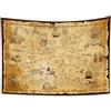 YONGFOTO Arazzo Mappa Pirati Vintage Mappa del Mondo Isola del Tesoro Occidentale Rotta Navigazione Poster Decorazione Dormitorio Copridivano Letto, 150x100cm