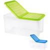 PALUPLUS Contenitore Portabiancheria, misura 57x39x25,7 cm e capacità 41,5 Lt, Box Trasparente con Coperchio Pieghevole, Organizer salvaspazio per Scarpe, Vestiti, Giocattoli -1293C -2,2 (Verde)