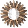 Emfogoo Specchio da parete grande 53 cm, in legno rustico Sunburst boho, decorazione da parete per casa, soggiorno, camera da letto, corridoio (a tre colori)