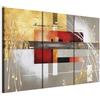 B&D XXL - Quadro Astratto 90x60 cm 3 Pezzi - Stampa su Tela Canvas con Struttura - Quadri Componibili Moderni Soggiorno Grandi - Murale Arte Decorazioni da Parete Decori - colorato a-A-0110-b-f
