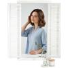 Melko Specchio con persiane in Bianco in legno Shabby Chic