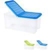 PALUPLUS Contenitore Portabiancheria, misura 57x39x25,7 cm e capacità 41,5 Lt, Box Trasparente con Coperchio Pieghevole, Organizer salvaspazio per Scarpe, Vestiti, Giocattoli -1309C -2,2 (Blu)