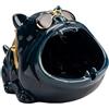 LEEYOX Posacenere in Ceramica Bulldog Francese Creativo Bocca Aperta Portasigarette a Forma di Cane Animale per Ristorante Hotel Bar Desktop Home