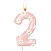 DazzJoy Candele di compleanno a forma di margherita con numeri 2 anni, candela a margherita per il 2° compleanno della ragazza, decorazione per torta per il 2° compleanno, per ragazze e ragazzi