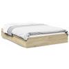 IKAYAA Letto Matrimoniale con Contenitore 160x200 Giroletto Matrimoniale Legno con Cassetti Struttura Letto Giroletto Moderno in Legno Multistrato-Rovere sonoma-160 x 200 cm