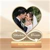 Generic Lampada Personalizzata con Foto - Cuore Portafoto Personalizzato Targa Acrilico con Lampada LED, Regali Personalizzati San Valentino per Lei Lui, Regalo di Natale
