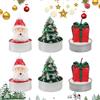 SJUNJIE 6 Pezzi Mini Candele Natalizie Testa di Vecchio Candele Tealight Natalizie Albero di Natale Candele di Natale Confezione Regalo Adatto per Decorazione Della Tavola di Natale