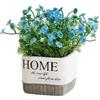Morbuy Piccoli Pianta Artificiali in Vaso, Piante Artificiali di Foglia Verde da Interno con Vasetto, Piantine Finte per Soggiorno, Appartamento, Balcone, Ufficio, Scrivania (Fiore Blu)