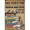 SUPERDANT SUPERDNAT Cat Books Targa In Mete Vintage Girl'S Room Bedroom Tin Painting Retro Plaque Wall Art Poster Old Fashion Alluminio Metal Sign Bar Decorazione Da Parete