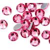 Wambere - 1440 pezzi di strass con fissaggio a caldo, strass cristallo con retro piatto, strass in vetro, strass glitter, strass per unghie, strass rotondi, 4,6-4,8 mm, rosa rosso