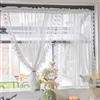 Yaland Garn Tenda a pannello per finestra Stile romantico in stile country Motivo floreale bianco a rete Tenda trasparente con cordoncino per cucina, soggiorno 1 pezzo Bianco AxL 45x140cm