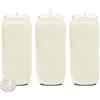 Hyoola Ceri Votivi in Cera Vegetale - Durata 7 Giorni, Pacco da 3-15 Cm - Candele Votive a Colonna in Vasetto per Uso Religioso, Commemorativo, Decorazione di Feste, Veglie ed Emergenze