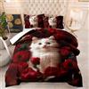 LNXSESN Piumone Matrimoniale Invernale Gatto Bianco Rosa Piumino Matrimoniale Lavabile Microfibra Trapunte Matrimoniali Invernali Durevole Piumoni Matrimoniali 4 Stagioni+2 Federe(50x75cm) 228x228cm