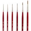 Repino - Set di pennelli per martora rossa, sottili, dimensioni 10/0, 4/0, 2/0, 0, 2, 4 pennelli per acquerello, modellismo, olio, acrilico