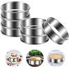 Rairsky 6 Pezzi Anelli per Torte in Acciaio Inox, Coppapasta Tondi 8 cm Coppa Pasta, Anello Crostata Forato, Stampi per Mini Cheesecake, Stampo Tartellette per Muffin Mousse Torte Fondenti Dessert