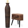 Leewadee Vaso da Terra Grande 85 cm Legno di Mango Pampas & Fiori Secchi