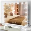 LIANWANG Specchio da trucco con illuminazione, specchio Hollywood con 17 LED dimmerabile e 3 temperature di colore, Hollywood Mirror con controllo touch, tipo C, 60 x 50 cm, H1395