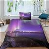MEFESE Islanda Aurora Boreale Set Copripiumino 3D Con Stampa,Con Federa Coordinata,2 Pezzi,microfibra Morbida Copripiumino Con Chiusura A Cerniera E Federe Per Adulti E Ragazzi Single（135x200cm）