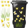 Outus Adesivi Bin per Fiori con Ruote Adesivo Decorativo Adesivi Fiore Pattumiera Adesivo per Bidoni, Frigorifero e Decorazioni Domestiche