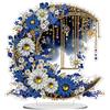 AIRDEA In piedi Luna Crescente Diamond Painting Acrilico Doppia Faccia, Design speciale Decorazione da tavolo Fiori da Sogno Diamond Painting Kit Completo, Diamantini Crystal Art Decoro da scrivania