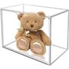 Fyeme Scatola trasparente 40 x 25 x 30 cm, impilabile con coperchio magnetico, maniglia per display, antipolvere, impermeabile, per libri, bambole, scarpe, giocattoli