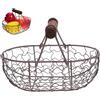 Baluue 1Pc Porta Uova, Cesto Per La Raccolta Delle Uova Cesto Per La Frutta Cucina Cestini Decorativi In Filo Metallico Per La Conservazione Del Pane Con Manico Portauova Per Cucina