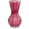KORAT Set di 4 Vasi in Vetro Colorato da 25 cm per Fiori Vasi Decorativi per Centrotavola, Casa, Eventi, Matrimoni Stile Vintage con Superficie a Rilievo Colori Verde, Blu, Giallo, Rosa (Rosa)