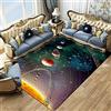 PEIHUODAN Tappeti Camera Da Letto Bambina Ragazzo Morbido Antiscivolo Tappeto Universo Galassia Motivo Pavimento Tappeti Soggiorno Salotto Bagno Moderni Pelo Corto Lavabile Tappetino (verde,120x160 cm)