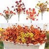 RXKFIGX 8 Fasci Di Fiori Artificiali Autunnoli, Fiori Finti Autunnali, Fiori Artificiali da Esterno UV Resistenti per Decorazioni Autunnali Casa/Giardino, Arancio & Toni Autunnali