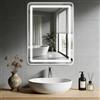 MYGIIVOVO Specchio da parete per bagno, con illuminazione, specchio con luce LED, interruttore touch e 3 colori dimmerabili 50 x 70 cm